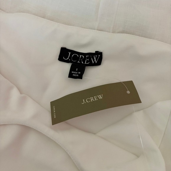 NWT!! J. CREW Halter Mixy Dress Linen Solid White Midi Pockets Preppy Small - Picture 12 of 16